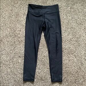 ZYIA Metallic Black High-Rise Performance Leggings